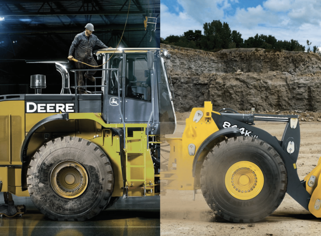 John Deere construction equipment.